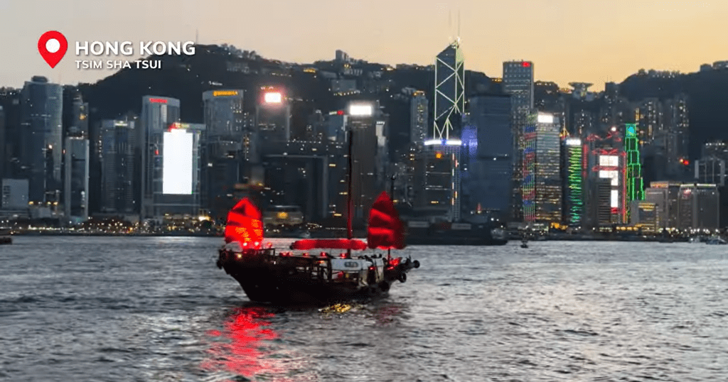 Stunning view of Hong Kong's harborside landscape with skyscrapers and waterfront