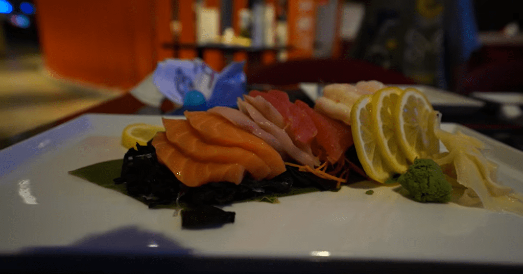 Freshly plated nigiri sushi at Izumi onboard Royal Caribbean’s Spectrum of the Seas.