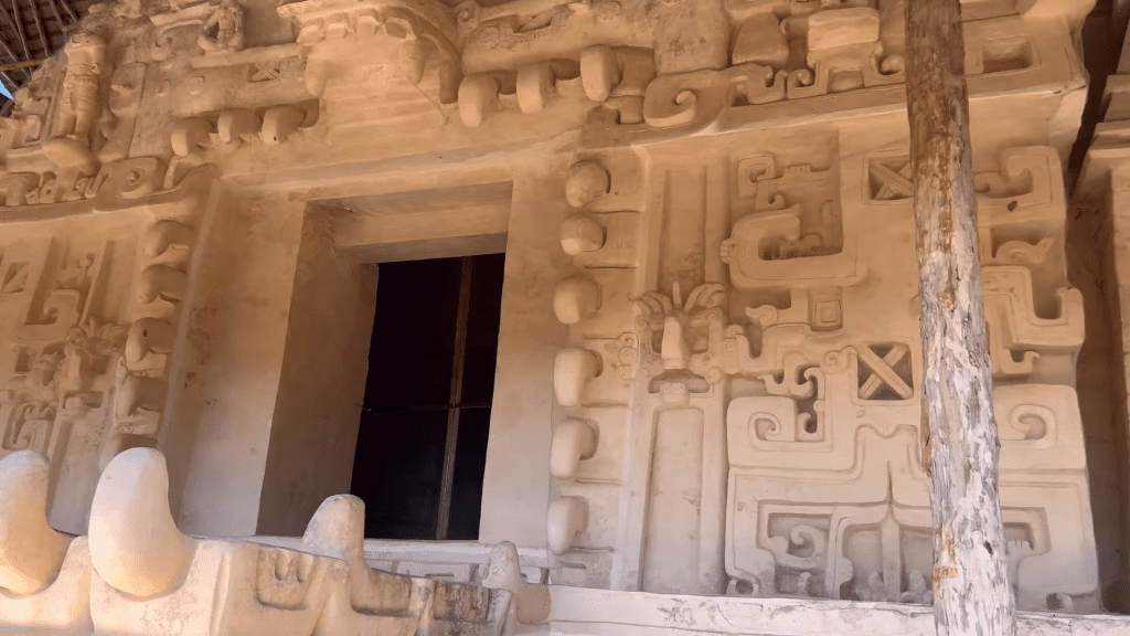 Mayan tomb inside the Acropolis at Ek Balam ruins.