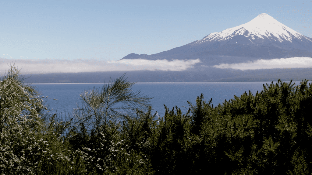 Scenic view of Mount Osorno, a stunning volcano in Chile.